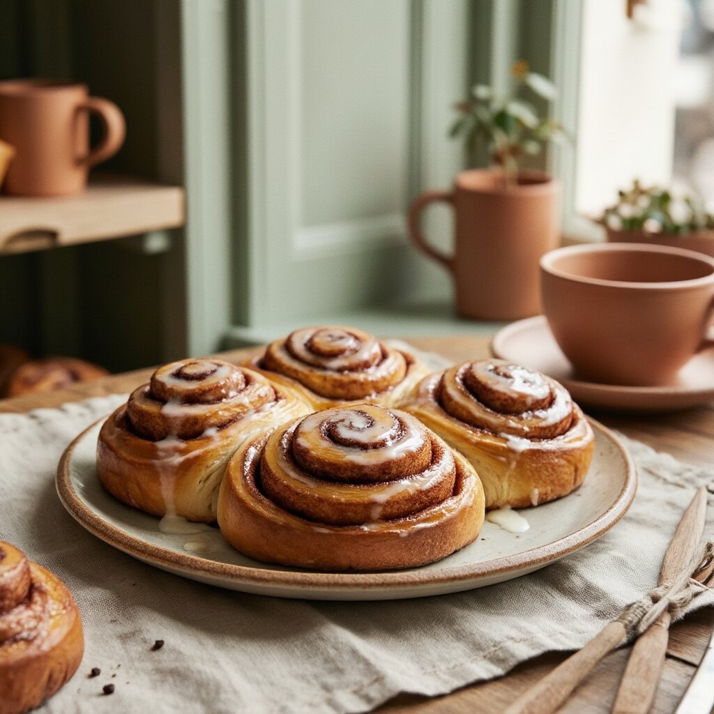 Freshly baked cinnamon rolls